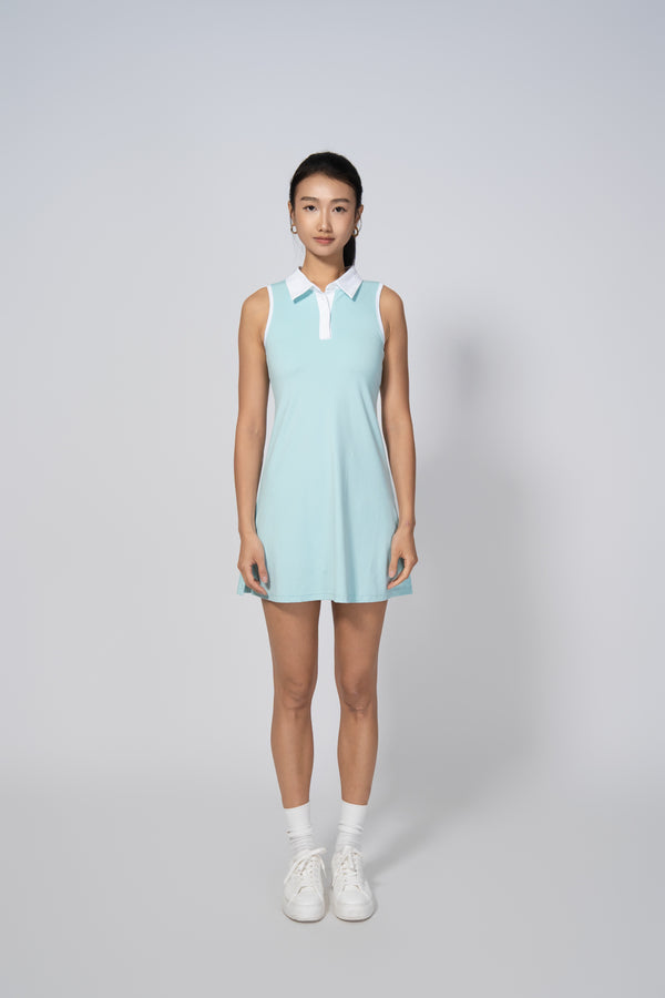 AGNI Tennis Dress - Tiffany/White
