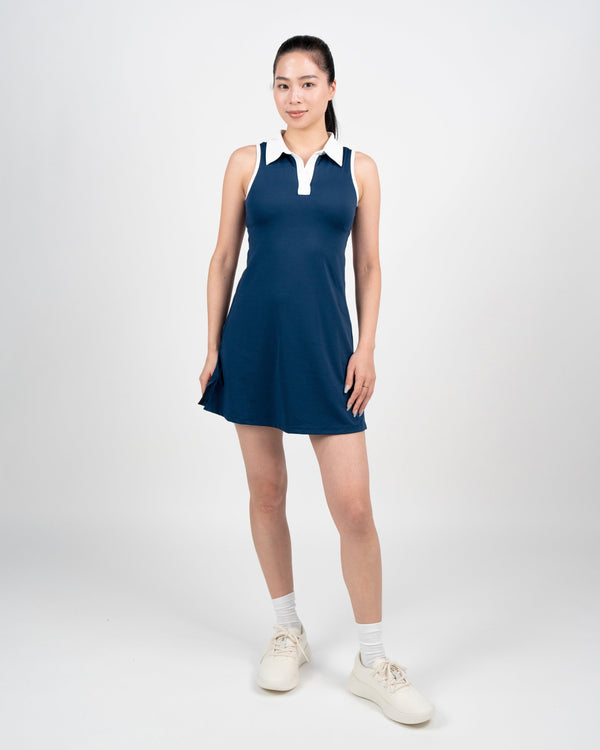 AGNI Tennis Dress - Navy/White