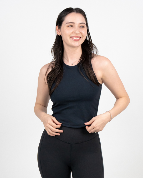 Everyday Ribbed Bra Tank - Black