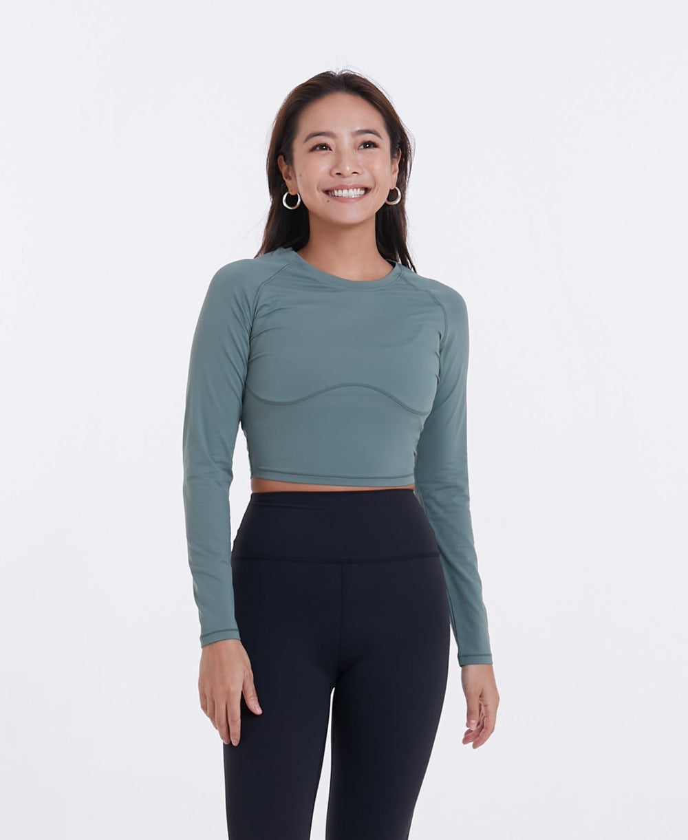 Long Sleeve Muscle Tee - Sage