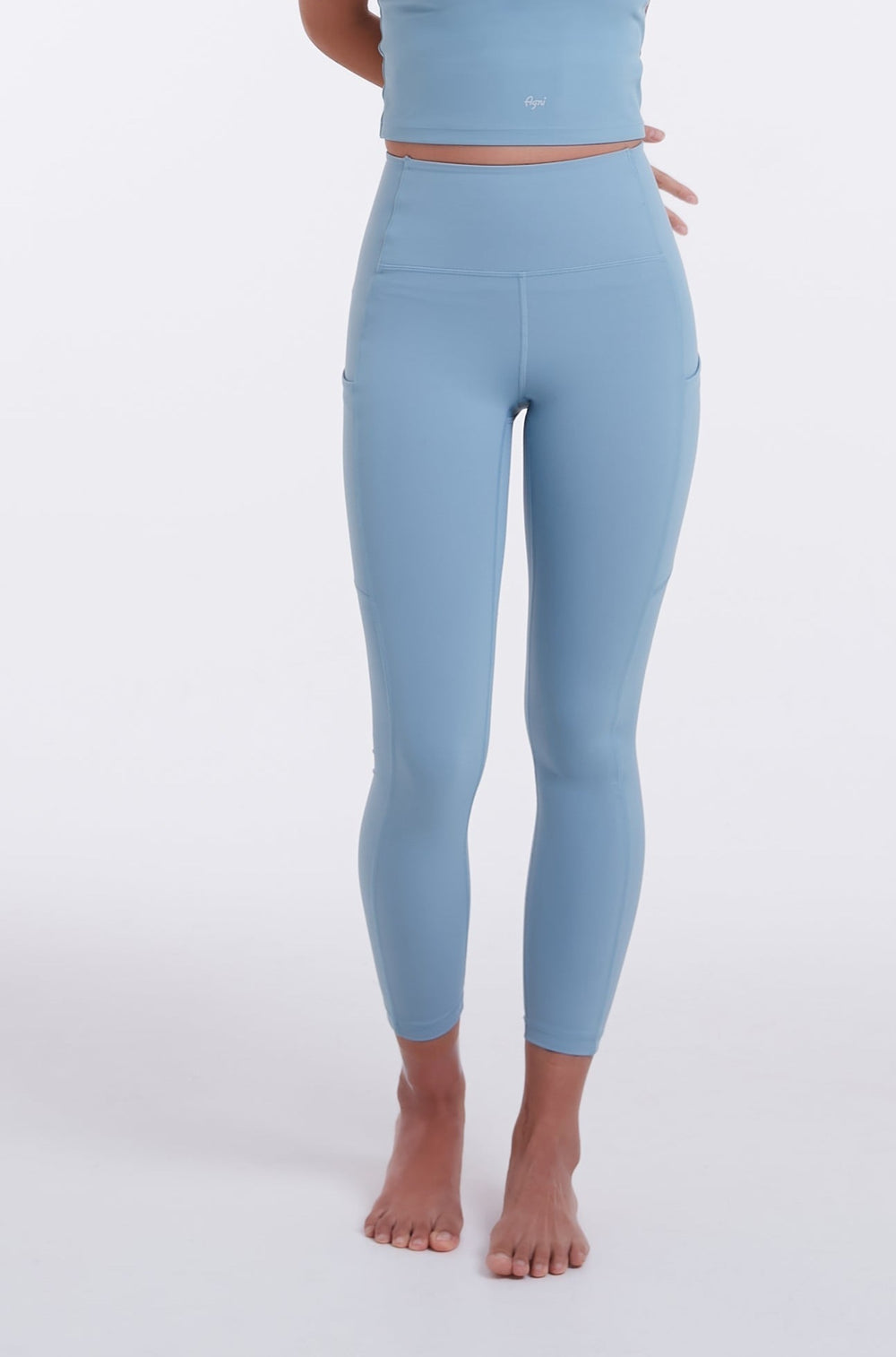 Classic 7/8 Leggings with Pockets - Smoke Blue